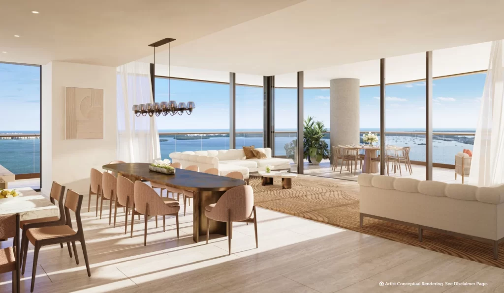 LIVING ROOM - The Residences at Mandarin Oriental, Miami Sales 305-726-4312